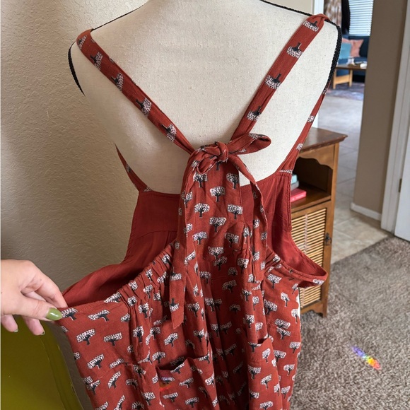 Natural Life Orange Jumpsuit Tie Back S - Picture 2 of 4